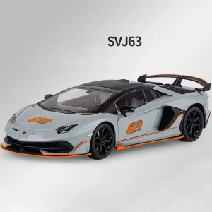 1:18 Lamborghinis Aventador SVJ63 Alloy Toy Car Model Wheel Steering Sound and Light Children’s Toy Collectibles Birthday Gift