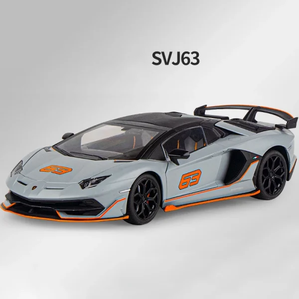 1:18 Lamborghinis Aventador SVJ63 Alloy Toy Car Model Wheel Steering Sound and Light Children's Toy Collectibles Birthday Gift - Image 2
