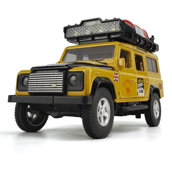 1:32 Land Rover Defender 110 CAMEL TROPHY Alloy Car Model Sound and Light Pull Back Children's Toy Collectibles Birthday gift - Image 3