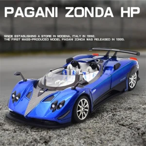 1:24 Pagani Zonda HP Barchetta Supercar Alloy Car Model Sound and Light Pull Back Children’s Toy Collectibles Birthday gift