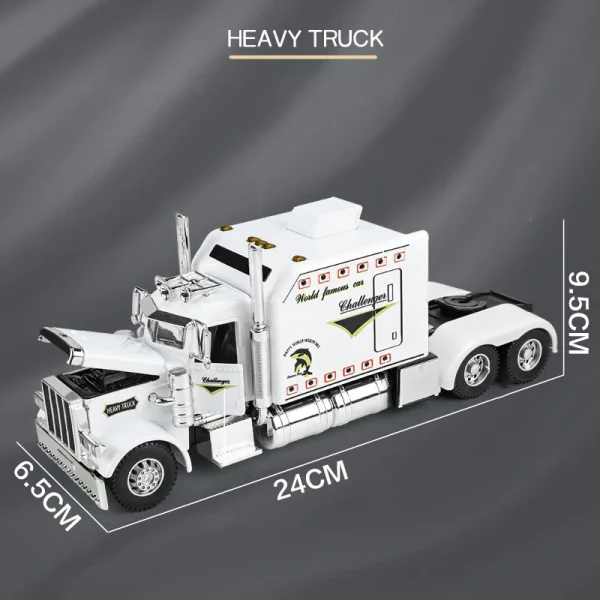 1:24 Peterbilt 389 Tractors Truck Alloy Toy Car Model Wheel Steering Sound and Light Children's Toy Collectibles Birthday gift - Image 6