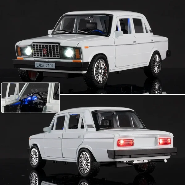 1:18 LADA 2107 Alloy Car Diecasts & Toy Vehicles Metal Toy Car Model Sound and light Pull Back Collection Kids Toy - Image 5