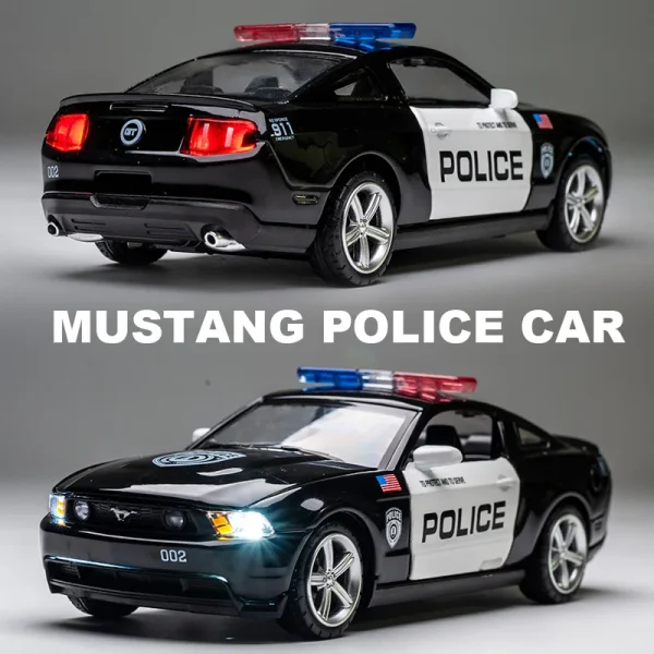 1:32 Alloy Car 2006 Ford Shelby Mustang GT350 Policecar Modle 911 Alloy Toy Car Models Diecast Metal Vehicle Model Cars Toys For - Image 4