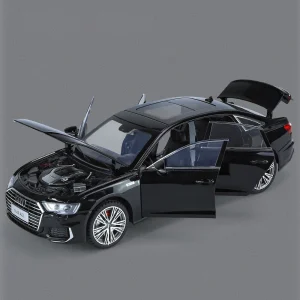 1:18 Audi A6 Limousine Alloy Die Cast Toy Car Model Sound and Light Pull Back Children’s Toy Collectibles Birthday gift