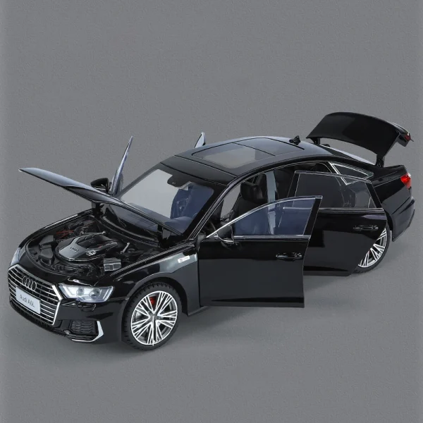 1:18 Audi A6 Limousine Alloy Die Cast Toy Car Model Sound and Light Pull Back Children's Toy Collectibles Birthday gift - Image 2