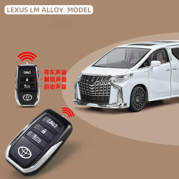 1:24 Toyota Alphard Key Control Alloy Car Model Sound and Light Pull Back Children's Toy Collectibles Birthday gift - Image 3