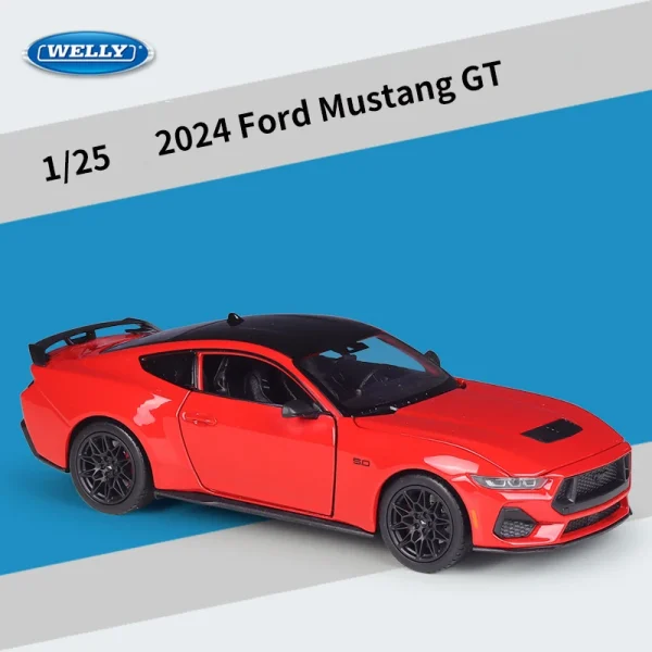 WELLY 1:24 Ford Mustang GT 2024 Alloy Car Diecasts & Toy Vehicles Car Model Miniature Scale Model Car Toy For Children - Image 5