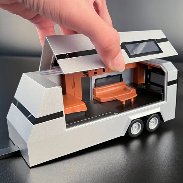1:32 Cyber toy truck Model Y Trailer Car Alloy Diecasts & Toy Vehicles Metal Toy Car Model Sound and light Collection Kids Toy - Image 5