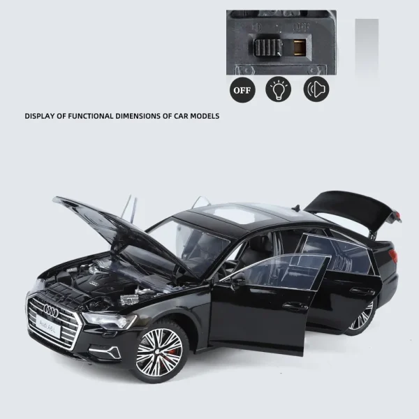 1:24 AUDI A6 Alloy Car Diecasts & Toy Vehicles Car Model Sound and light Pull back Car Toys For Kids Gifts - Image 6