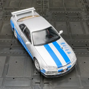 1:24 Nissan GTR R34 Skylin Fast & Furious Alloy Car Model Sound and Light Pull Back Children’s Toy Collectibles Birthday gift