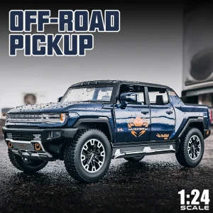 1:24 Hummer EV SUV Pickup Off-Road Alloy Car Die Cast Toy Car Model Sound and Light Children’s Toy Collectibles Birthday gift