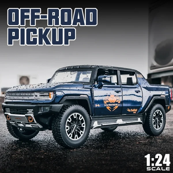 1:24 Hummer EV SUV Pickup Off-Road Alloy Car Die Cast Toy Car Model Sound and Light Children's Toy Collectibles Birthday gift