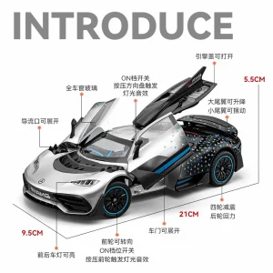 1:24 ONE AMG Supercar Alloy Car Model Sound and Light Pull Back Children’s Toy Collectibles Birthday gift