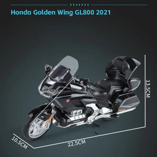 1:11 Honda Gold Wing GL800 2021 Alloy Die Cast Motorcycle Model Vehicle Collection Sound and Light Off Road Autocycle Toys Car - Image 5