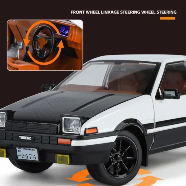 1:18 Initial D AE86 Alloy Car Model Sound and Light Children's Toy Collectibles Birthday gift - Image 5