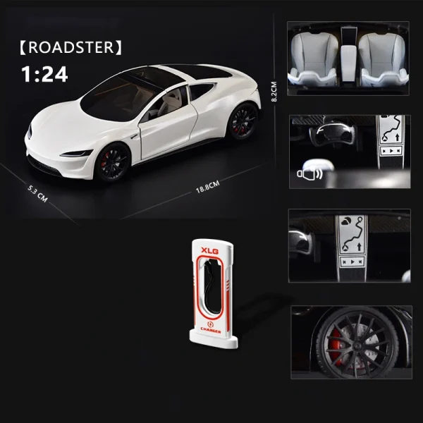 1:24 Roadster Model Y Model 3 Model S Alloy Toy Car Model Sound and Light Children's Toy Collectibles Birthday gift - Image 5
