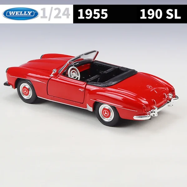 WELLY 1:24 Mercedes-Benz 190SL 1955 Alloy Car Diecasts & Toy Vehicles Car Model Miniature Scale Model Car For Children - Image 5