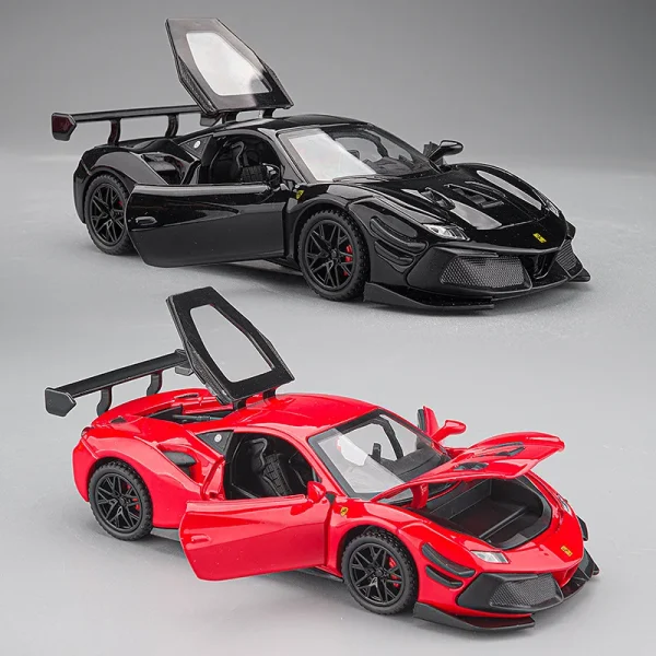 1:32 Ferraris 488 Supercar Alloy Car Diecasts & Toy Vehicles Car Model Sound and light Pull back Car Toys For Kids Gifts - Image 3