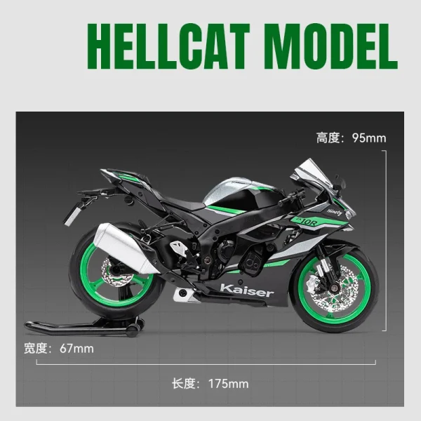 1:12 Kawasaki Ninja ZX10R Alloy Die Cast Motorcycle Model Toy Vehicle Collection Sound and Light Off Road Autocycle Toys Car - Image 3