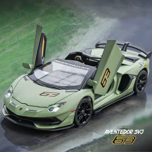 1:24 Lamborghini Aventador SVJ63 Alloy Car Diecasts & Toy Vehicles Car Model Sound and light Pull back Car Toys For Kids Gifts