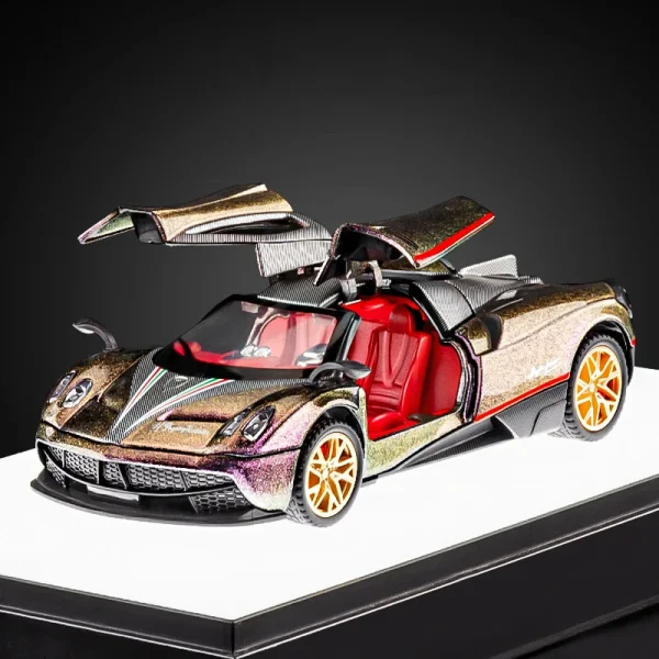 1:32 Pagani Huayra BC Supercar Alloy Muscle Car Model Sound and Light Pull Back Children's Toy Collectibles Birthday gift