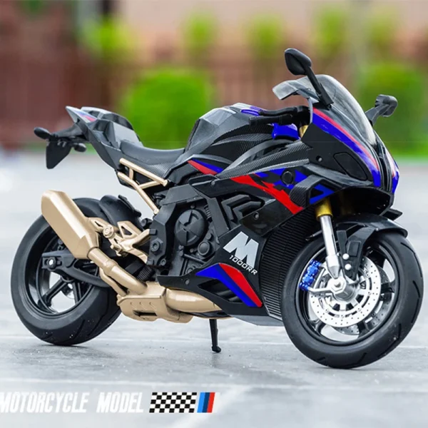 1:10 Kawasaki H2R Ninja S1000RR Alloy Die Cast Motorcycle Model Vehicle Collection Sound and Light Off Road Autocycle Toys Car - Image 5