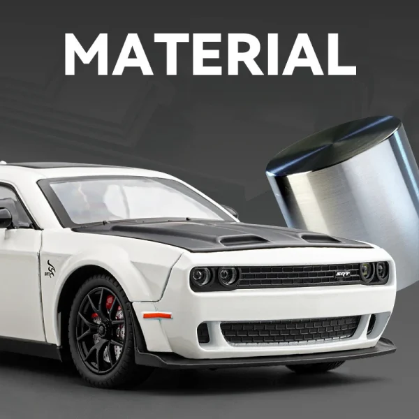 1:24 Dodge Challenger Hellcat Redeye Alloy Muscle Car Model Sound and Light Pull Back Children's Toy Collectibles Birthday gift - Image 4