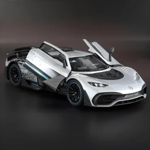 1:18 Mercedes-Benz ONE AMG Supercar Alloy Muscle Car Model Sound and Light Pull Back Children’s Toy Collectibles Birthday gift