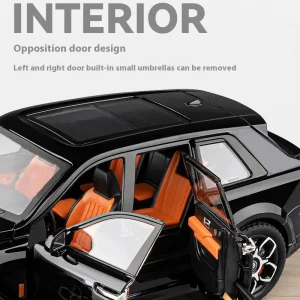 1:20 Rolls Royce Cullinan Travel RV Trailer Alloy Car Model Sound and Light Children’s Toy Collectibles Birthday gift
