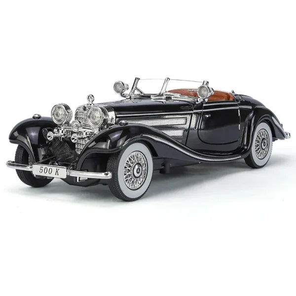 1:24 Mercedes-Benz 500K 1936 Classic Car Alloy Car Model Sound and Light Pull Back Children's Toy Collectibles Birthday gift - Image 2