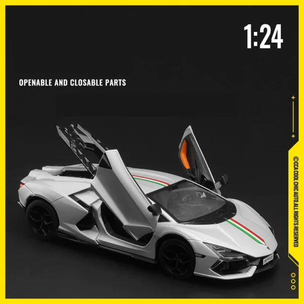 1:24 Lamborghini Revuelto Supercar Alloy Car Model Sound and Light Children's Toy Collectibles Birthday gift - Image 5