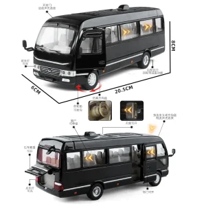 1:24 Coaster BUS Alloy Car Model Sound and Light Pull Back Children’s Toy Collectibles Birthday gift