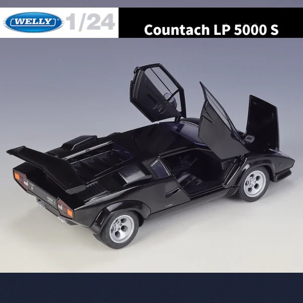 WELLY 1:24 Lamborghini Countach LP5000 S Alloy Car Diecasts & Toy Vehicles Car Model Miniature Scale Model Car Toy For Children - Image 3