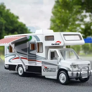 1:32 Recreational Vehicle RV Alloy Die Cast Toy Car Model Sound and Light Pull Back Children’s Toy Collectibles Birthday gift