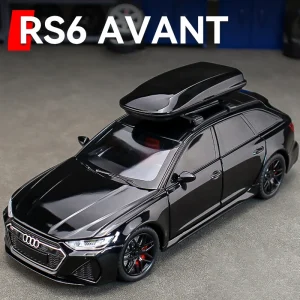 1:24 Audi RS6 Quattro Station Wagon Alloy Toy Car Model Wheel Steering Sound and Light Children’s Toy Collectibles Birthday gift