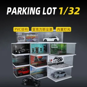 Diorama 1 32 AE86 Garage for Diecast Model Car Toy Display Case PVC Parking Lot Model Simulation Miniature Parking Space Scene