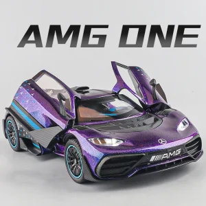 1:24 ONE AMG Supercar Alloy Car Model Sound and Light Pull Back Children’s Toy Collectibles Birthday gift
