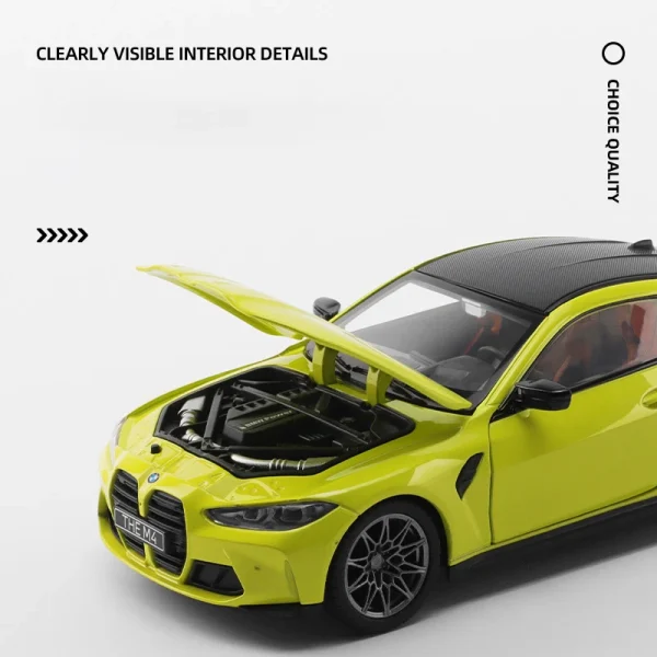 1:23 BMW M4 G82 THE M4 Supercar Alloy Diecasts & Toy Vehicles Metal Toy Car Model Sound and light Collection Kids Toy - Image 3