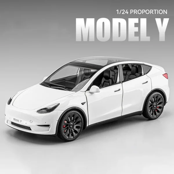 1:24 Model Y Model 3 Model S Alloy Die Cast Toy Car Model Sound and Light Children's Toy Collectibles Birthday gift - Image 5