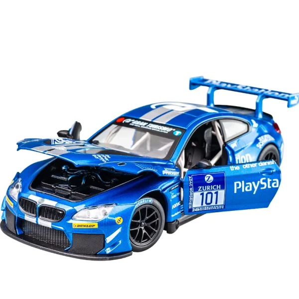 1:24 BMW M6 GT3 M4 BMW CSL Racing Car Free Wheeling High Light Sport Racing Car Model Toy Diecast Metal Alloy Miniature Replica - Image 5