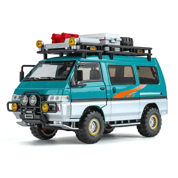 1:24 Mitsubishi Delica Mini Off Road VAN RV Alloy Car Model Sound and Light Children's Toy Collectibles Birthday gift - Image 4
