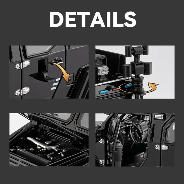 1:24 Sword Toothed Tiger Armored Vehicle Alloy Die Cast Toy Car Model Sound and Light Children's Toy Collectibles Birthday gift - Image 2