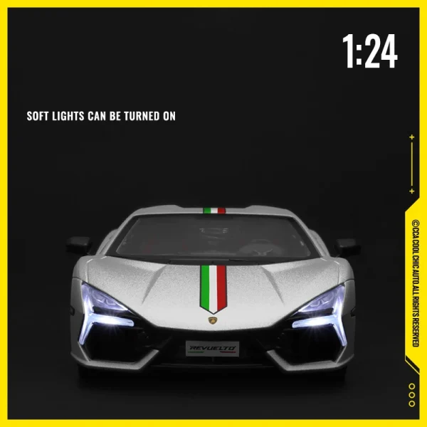 1:24 Lamborghini Revuelto Supercar Alloy Car Model Sound and Light Children's Toy Collectibles Birthday gift - Image 4