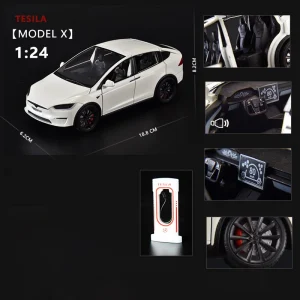 1:24 Model X Model Y Model 3 Alloy Die Cast Toy Car Model Sound and Light Children’s Toy Collectibles Birthday gift