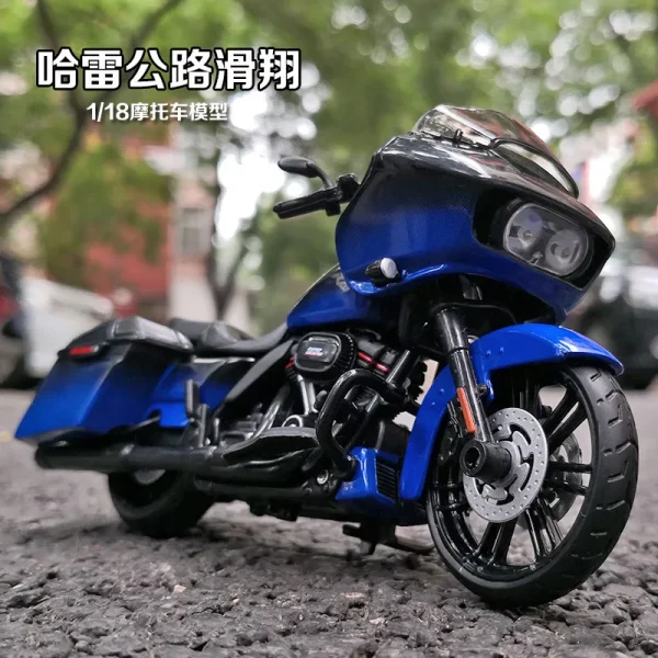 Maisto 1/18 Harley Davidson 2018 CVO Road Glide Motorcycle Model Toy Vehicle Collection Shork-Absorber Off Road Toys Car - Image 3