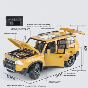 1:24 Land Cruiser Prado LC250 SUV Alloy Die Cast Toy Car Model Sound and Light Children’s Toy Collectibles Birthday gift