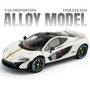 1:24 P1 GTR Supercar Alloy Car Model Sound and Light Pull Back Children’s Toy Collectibles Birthday Gift