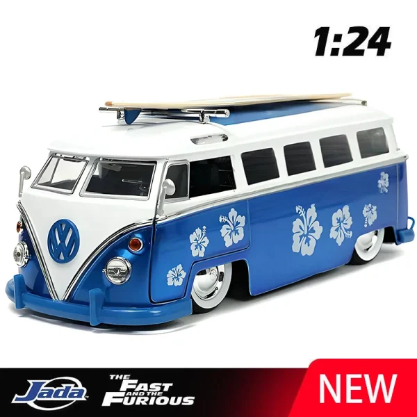 JADA 1:24 T1 BUS Alloy Car Diecasts & Toy Vehicles Car Model Miniature Scale Model Car For Children