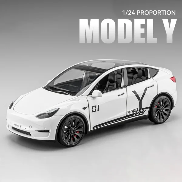 1:24 Model Y Model 3 Model S Alloy Die Cast Toy Car Model Sound and Light Children's Toy Collectibles Birthday gift - Image 4