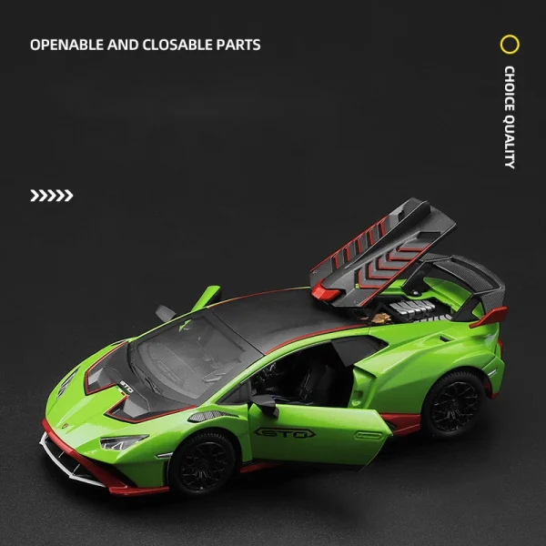 1:32 Lamborghini Huracan STO Supercar Alloy Diecasts & Toy Vehicles Metal Toy Car Model Sound and light Collection Kids Toy - Image 3